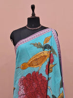 Sky Blue Khadhi Cotton Saree 1