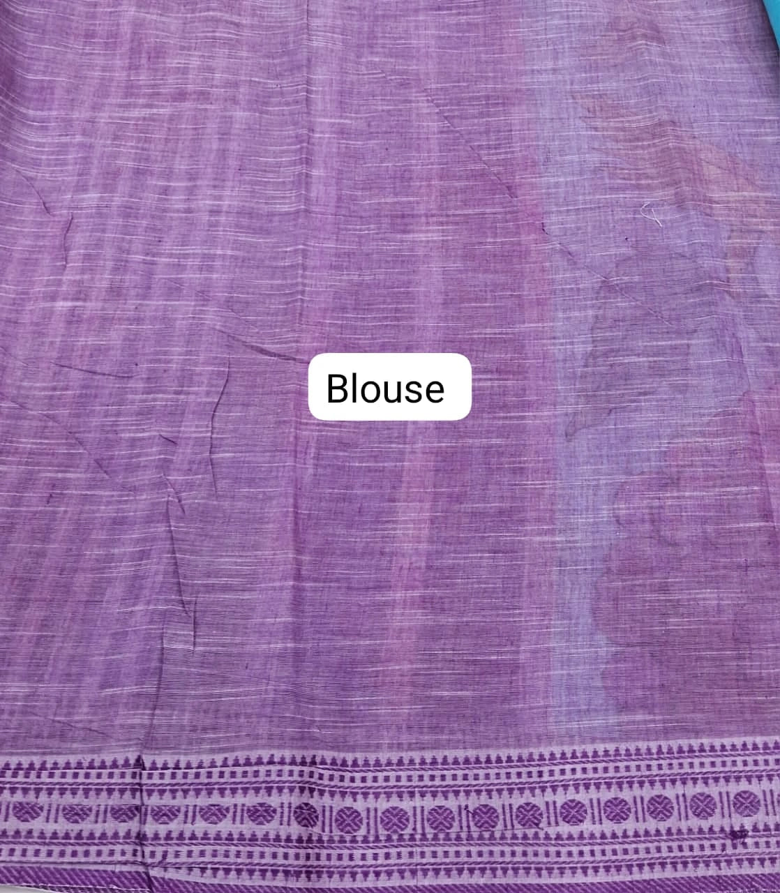 Sky Blue Khadhi Cotton Saree Blouse