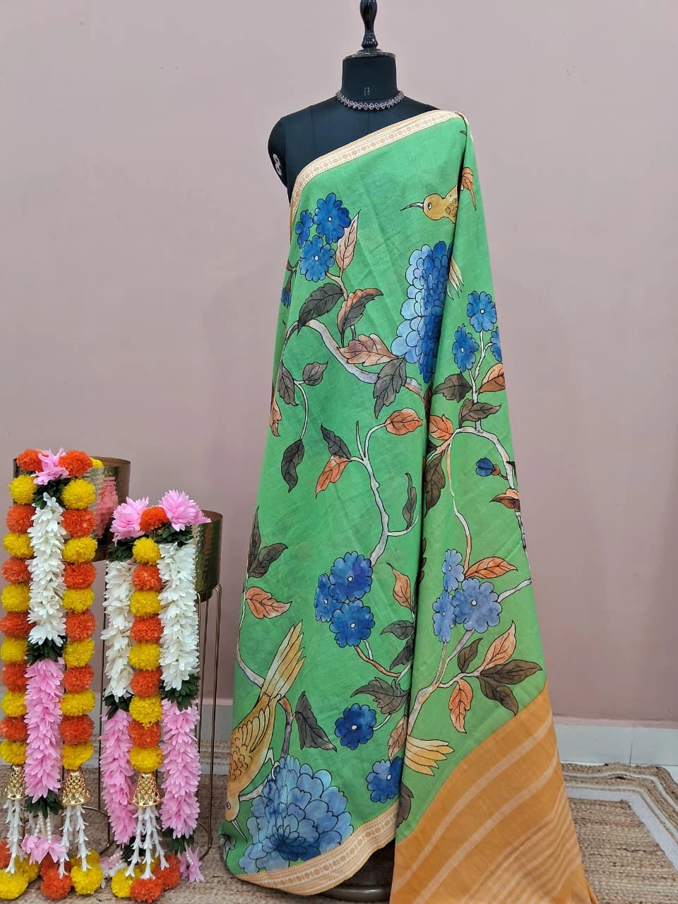 Green Khadhi Cotton Saree