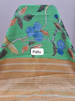 Green Khadhi Cotton Saree Pallu