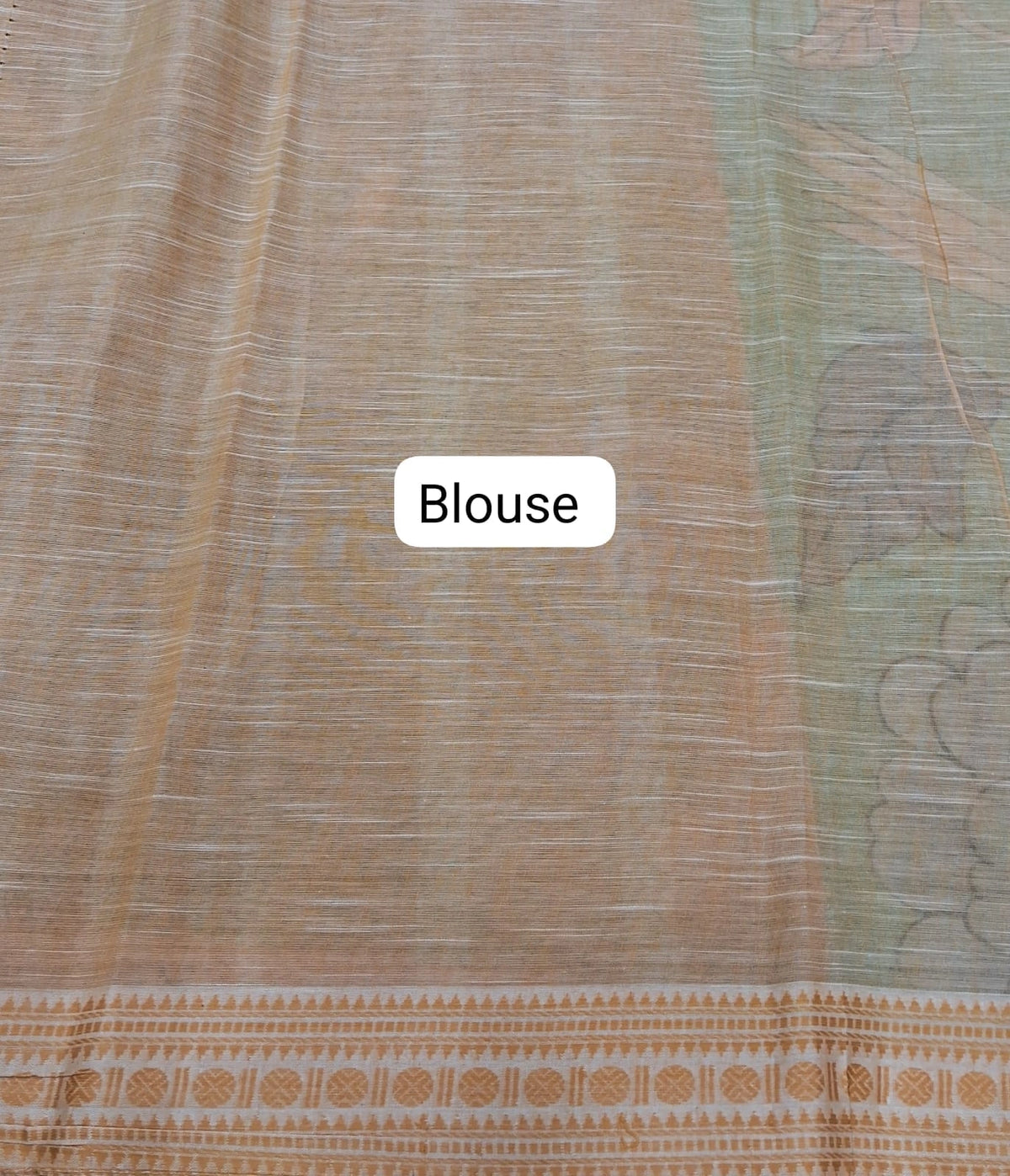 Green Khadhi Cotton Saree Blouse