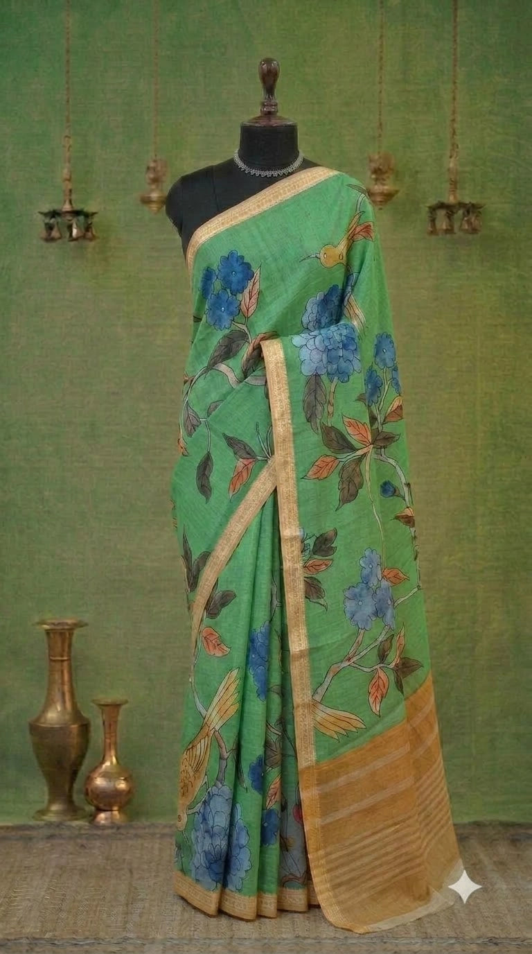 Green Khadhi Cotton Saree
