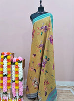 Olive Green Khadhi Cotton Saree