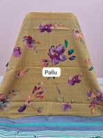Olive Green Khadhi Cotton Saree pallu