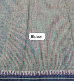 Olive Green Khadhi Cotton Saree Blouse