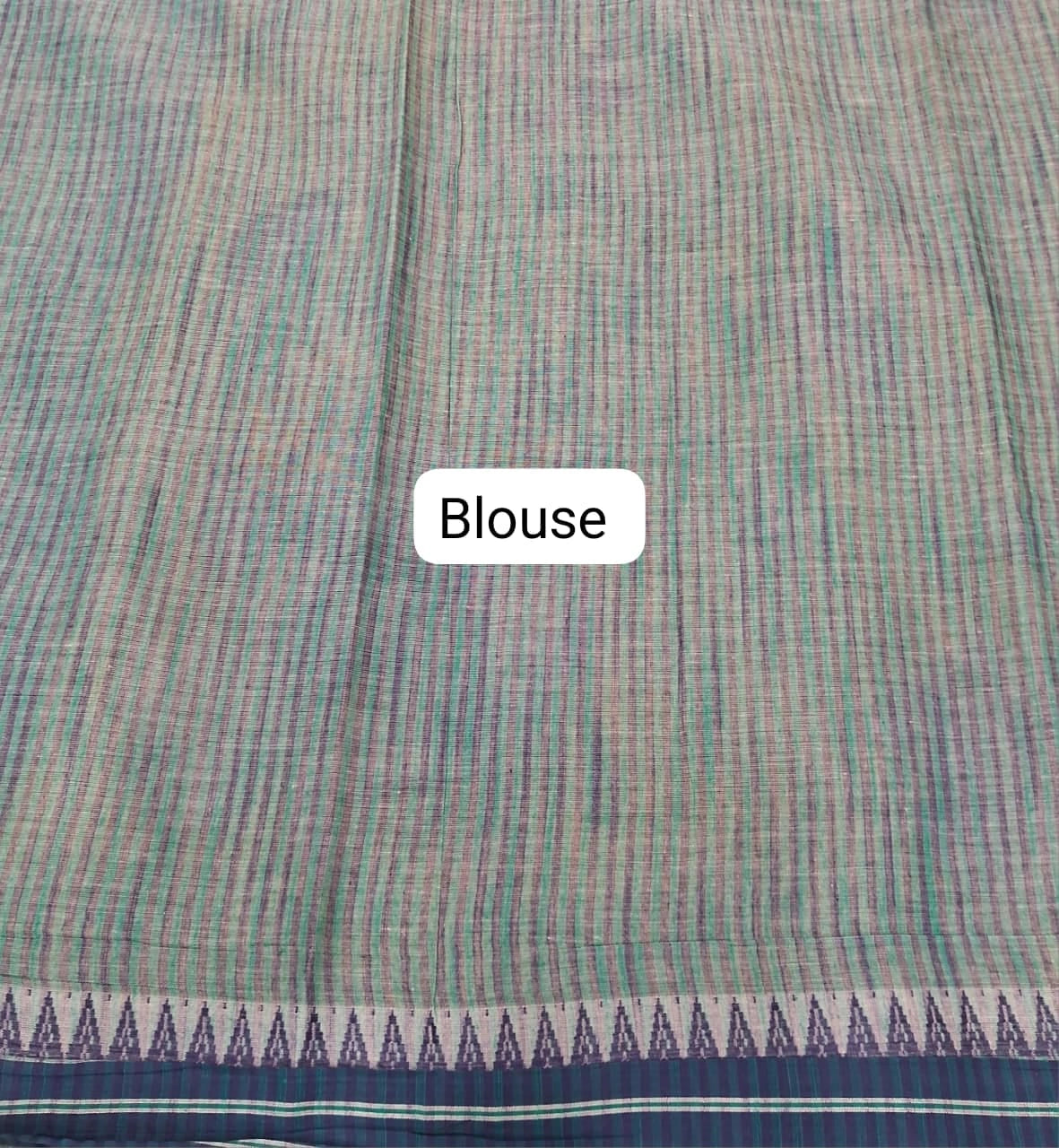 Olive Green Khadhi Cotton Saree Blouse