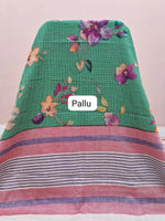 Green Khadhi Cotton Saree Pallu