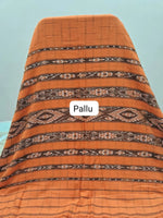 Orange Khadhi Cotton Saree Pallu