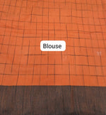 Orange Khadhi Cotton Saree Blouse