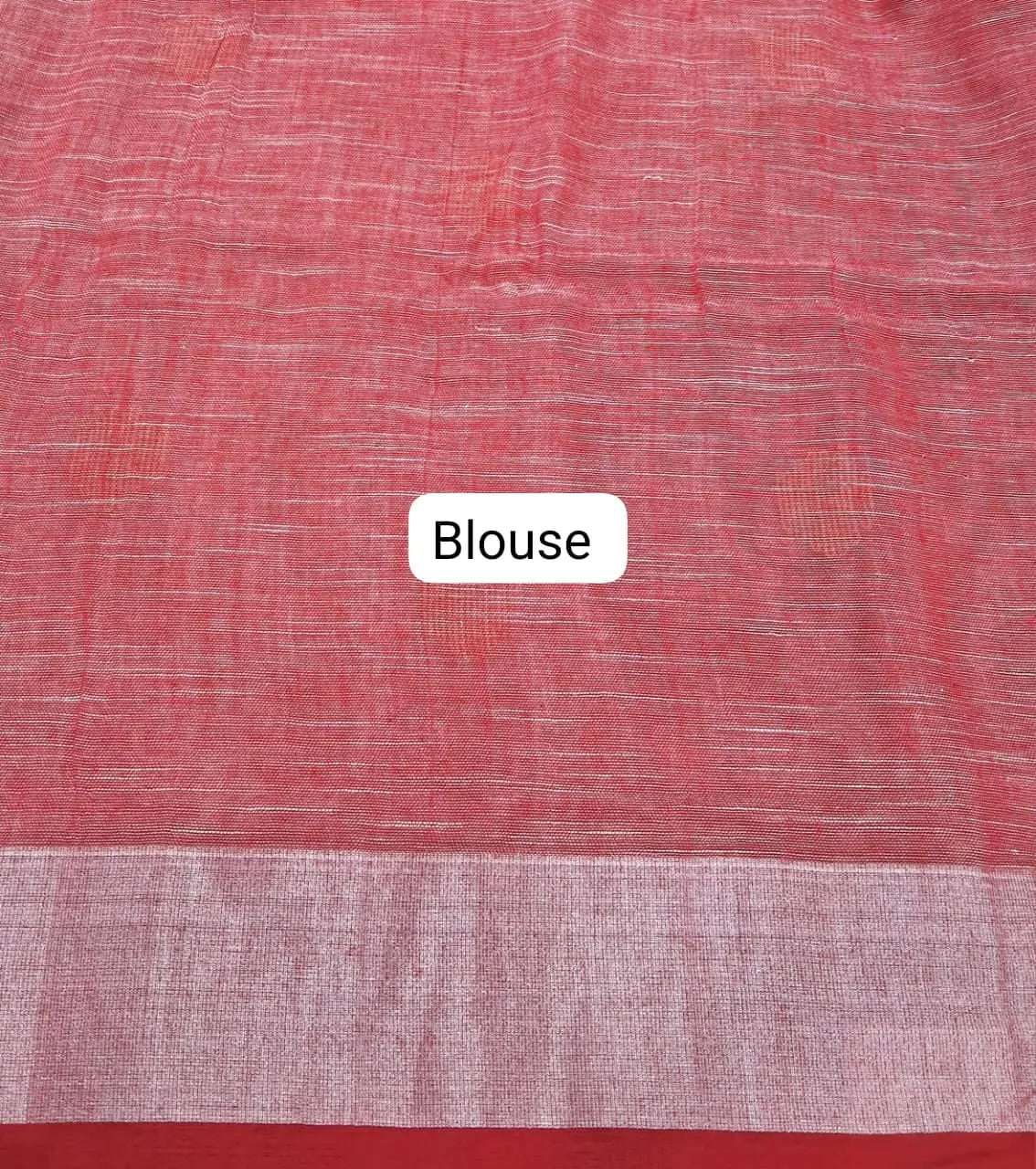 White Khadhi Cotton Saree Blouse