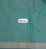 Peacock Green Khadhi Cotton Saree Blouse