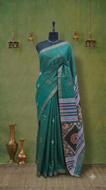 Peacock Green Khadhi Cotton Saree 
