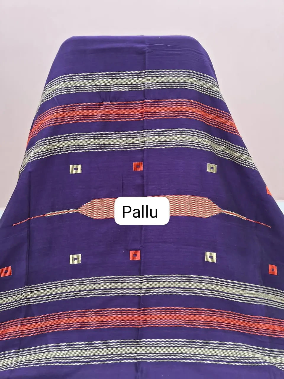 Deep Purple Khadhi Cotton Saree pallu