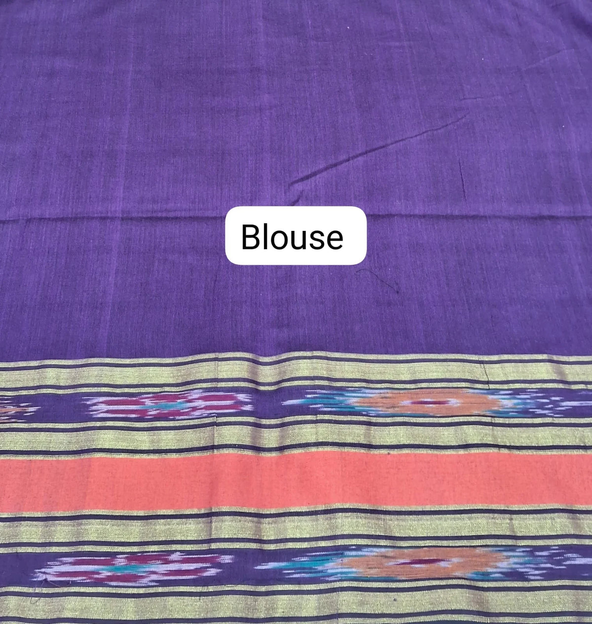 Deep Purple Khadhi Cotton Saree blouse
