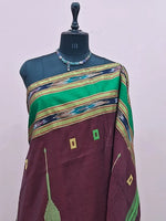 Chocolate Brown Khadhi Cotton Saree 1