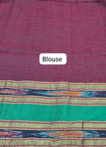 Chocolate Brown Khadhi Cotton Saree blouse