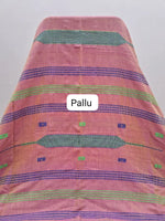 Peach Khadhi Cotton Saree pallu