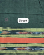 Dark Green Khadhi Cotton Saree blouse