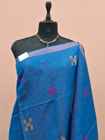 Blue Khadhi Cotton Saree 1