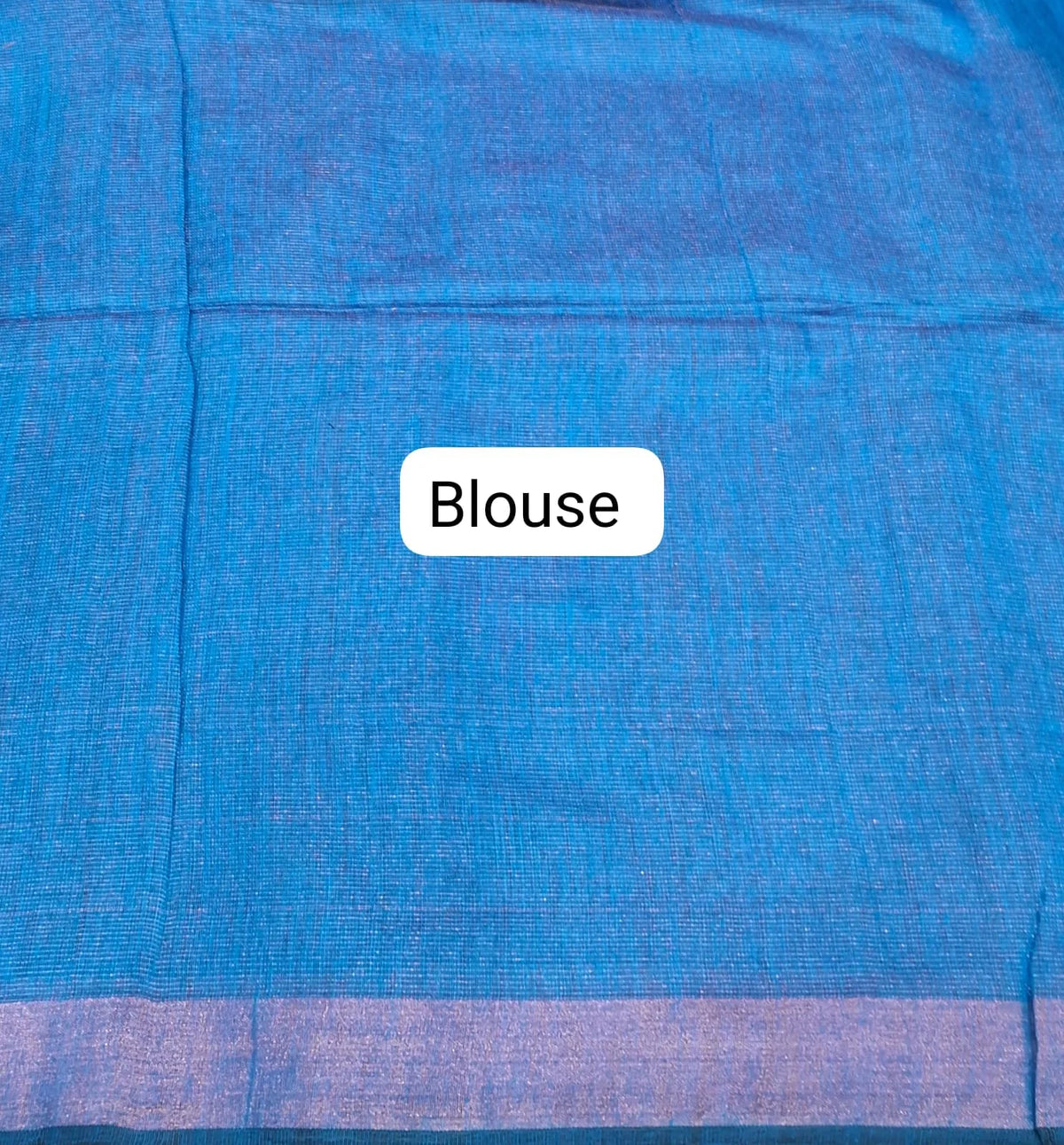 Blue Khadhi Cotton Saree blouse