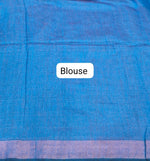 Blue Khadhi Cotton Saree blouse