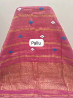 Pink Khadhi Cotton Tissue Saree pallu