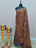 Brown Khadhi Cotton Tissue Saree 