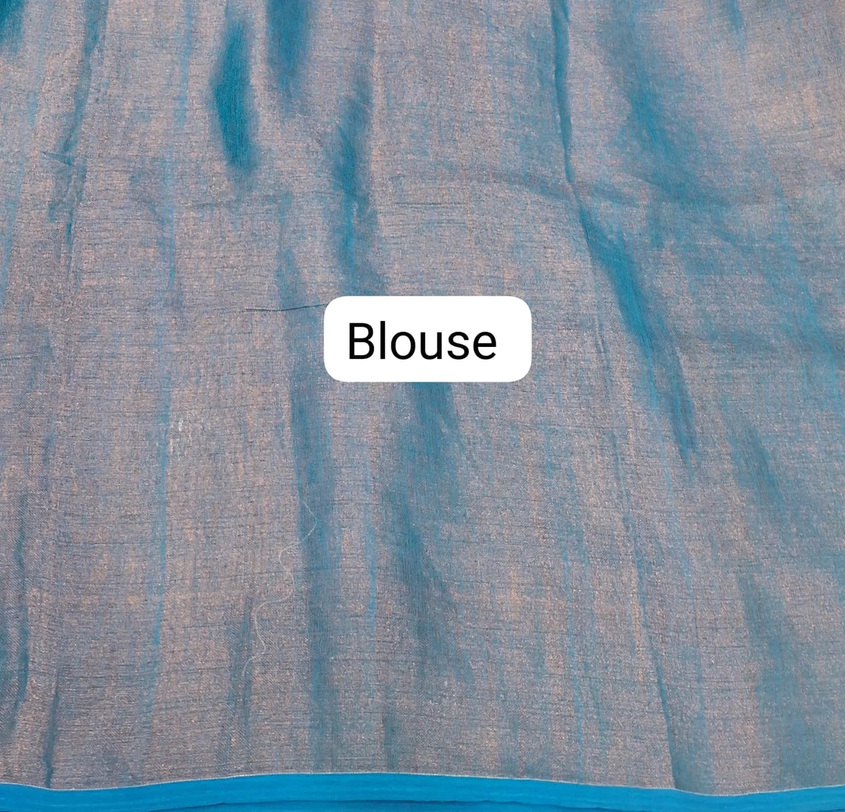 Sky Blue Khadhi Cotton Tissue Saree blouse