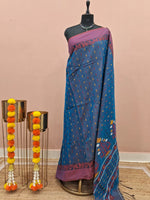 Elegant Blue Khadhi Cotton Saree 