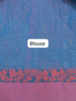Elegant Blue Khadhi Cotton Saree blouse