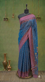 Elegant Blue Khadhi Cotton Saree 