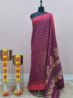 Wine Khadhi Cotton Saree 