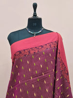 Wine Khadhi Cotton Saree 1