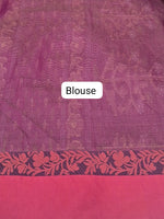 Wine Khadhi Cotton Saree blouse