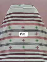 White Khadhi Cotton Tissue Saree pallu