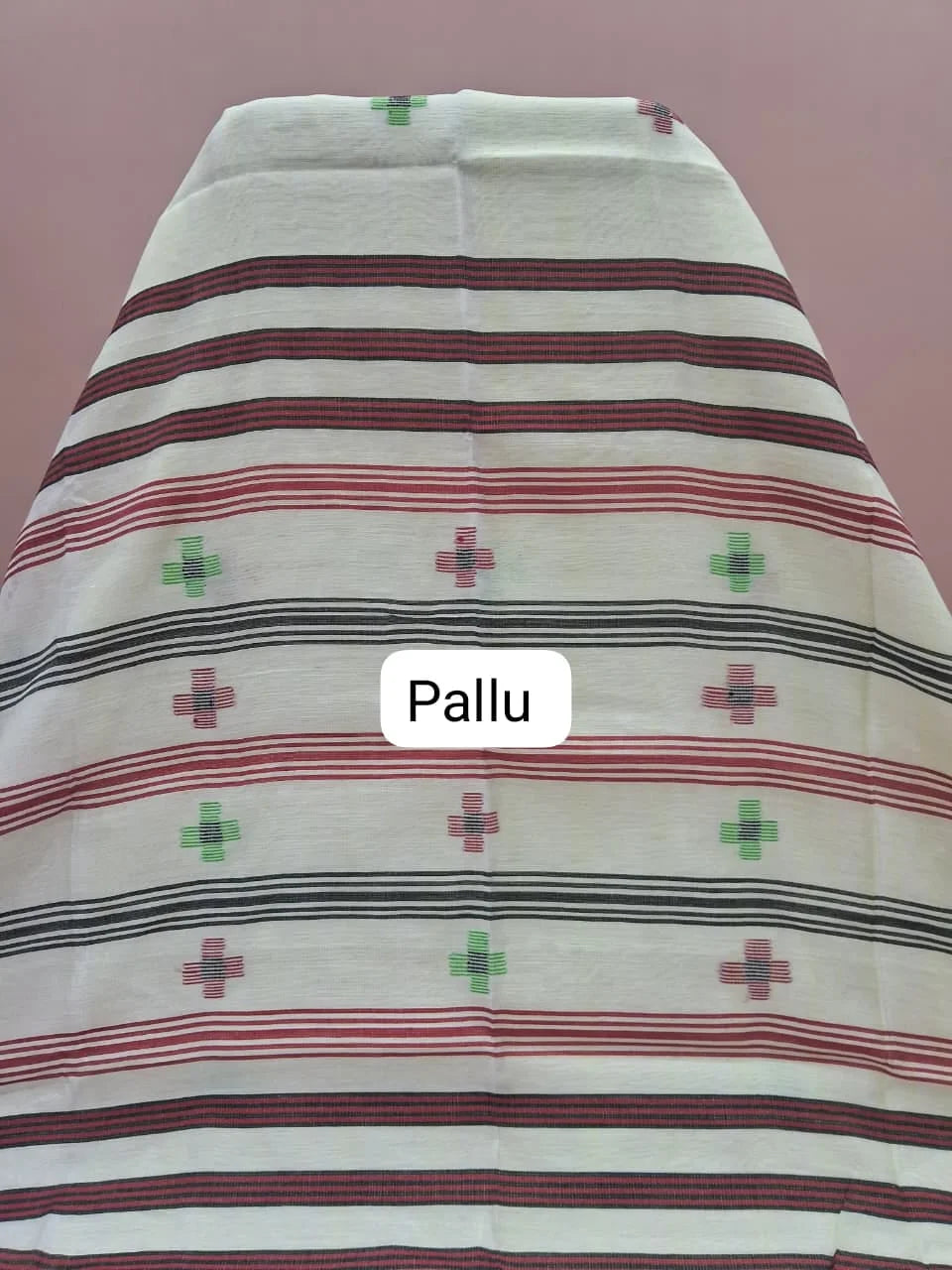 White Khadhi Cotton Tissue Saree pallu