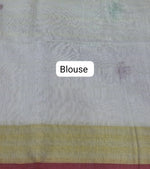 White Khadhi Cotton Tissue Saree blouse
