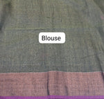 Army Green Khadhi Cotton Tissue Saree blouse