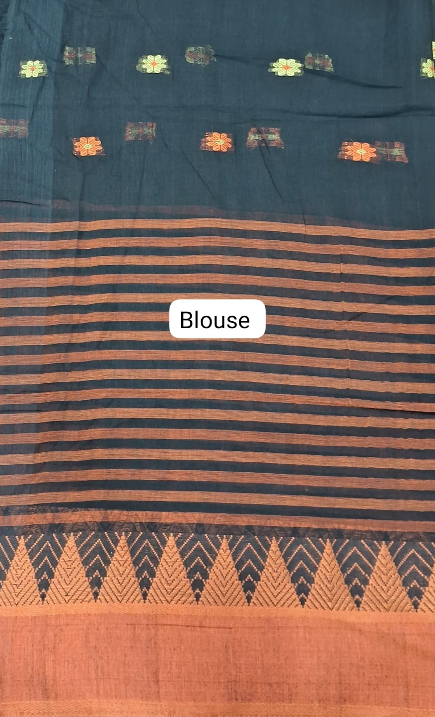 Bold Black Khadhi cotton Elegance blouse