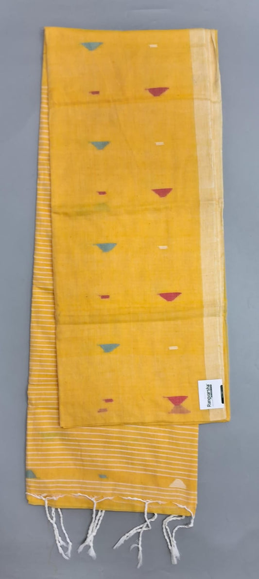 Yellow Khadhi Cotton Saree