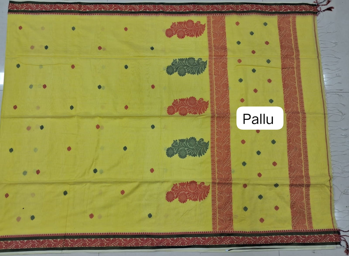 Citron Green Khadi Cotton Saree