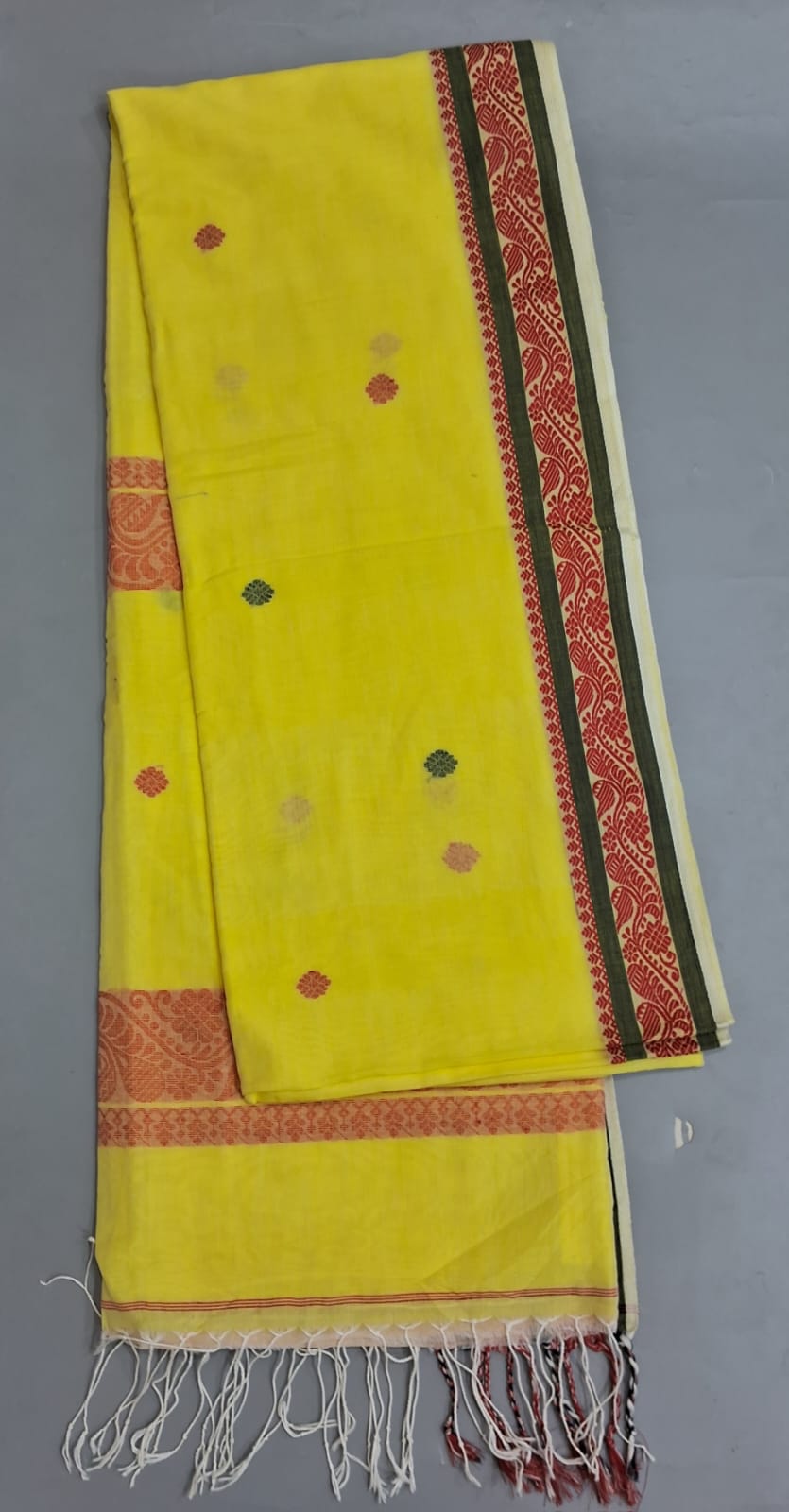 Citron Green Khadi Cotton Saree