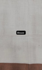 Classic White Handwoven Khadhi Cotton Saree blouse