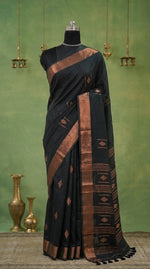 Elegant Black Khadhi Cotton Saree