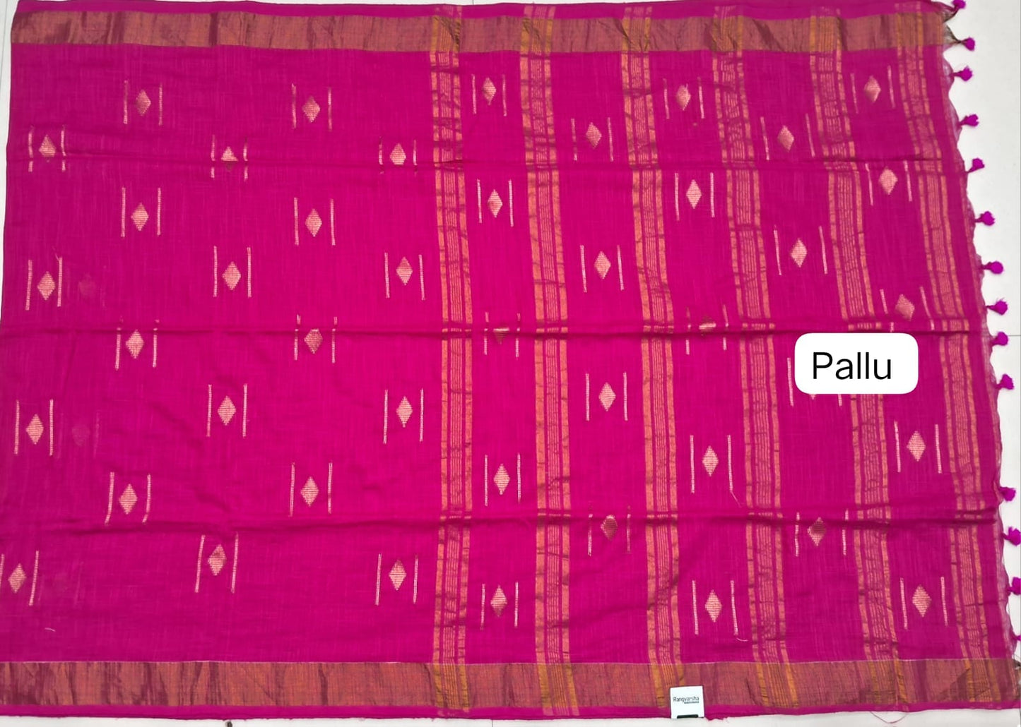 Rani Pink Khadi Cotton Saree