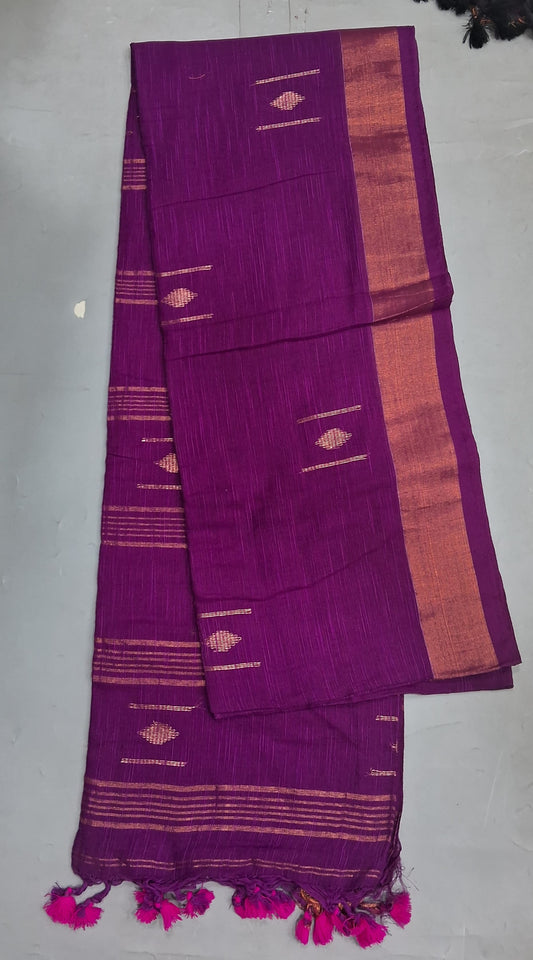 Purple Khadhi Cotton Saree