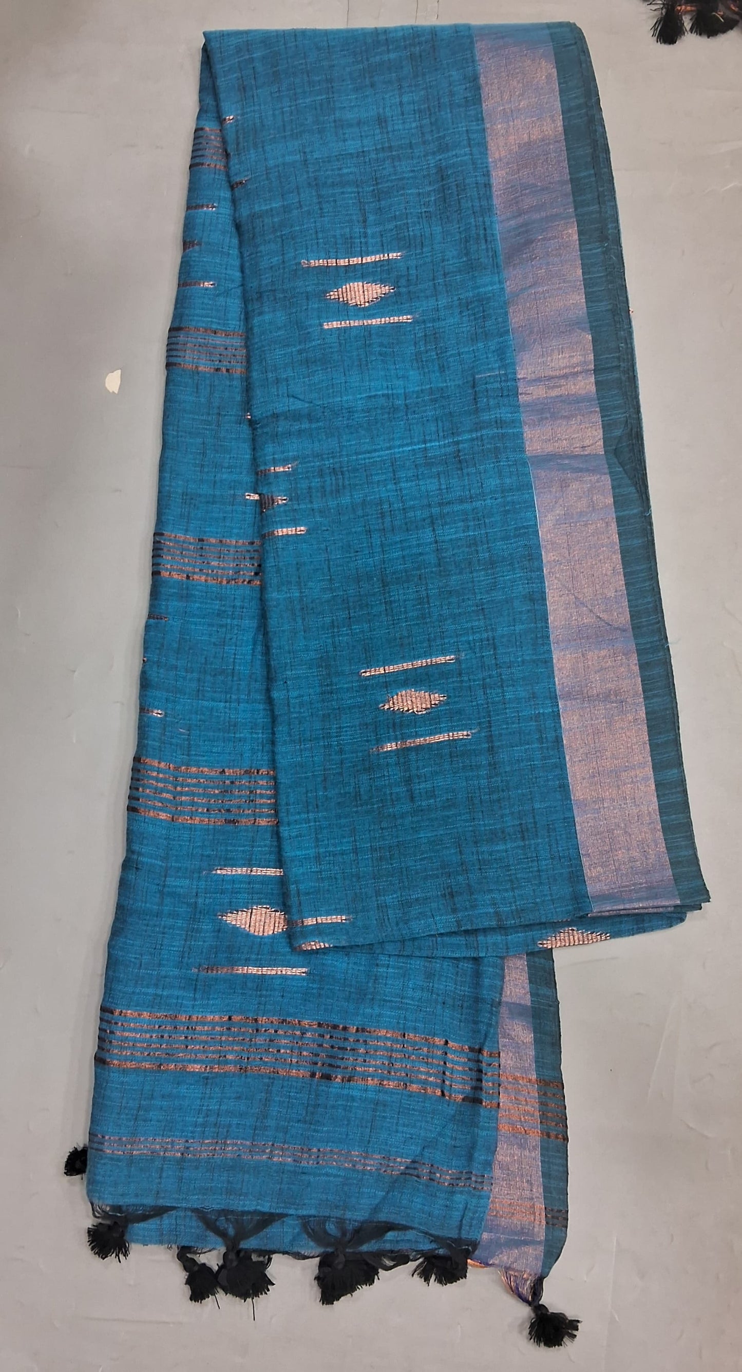Ocean Blue Khadhi Cotton Saree