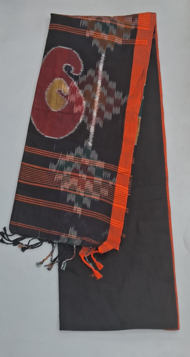 Black Khadi Cotton Saree