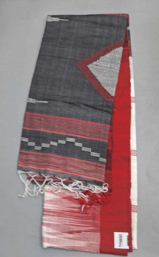 White Khadi Cotton Saree