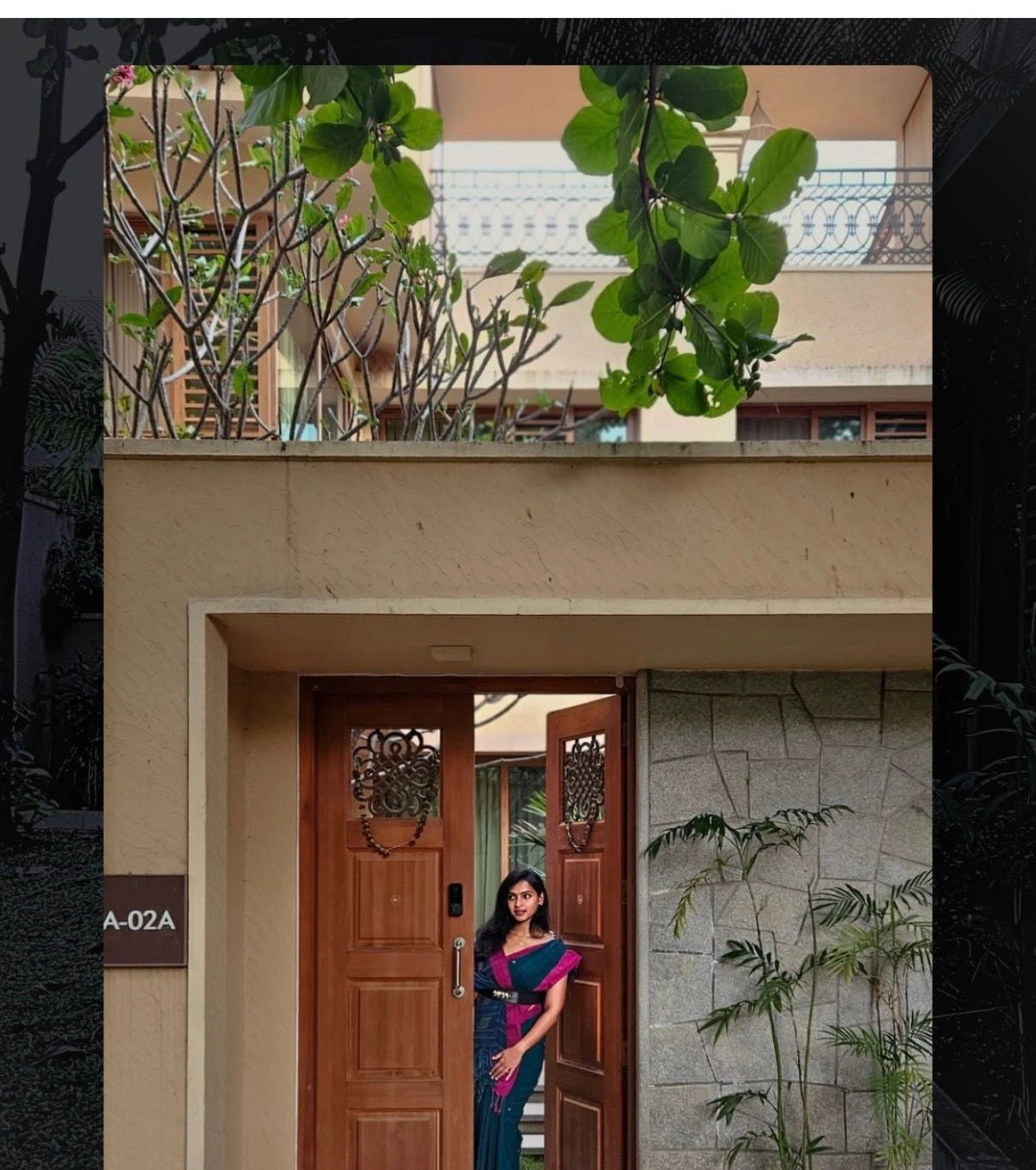 Teal Blue Khadi Cotton Saree 3